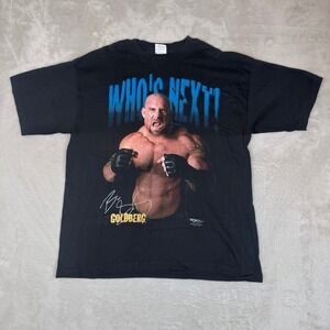 VTG 90s WCW Bill Goldberg Who's Next‎ Shirt Mens 2XL Black Preowned